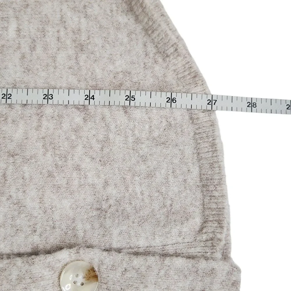 Lulus Everyday Cozy Heather Beige Knit Shacket Oversized Button-Up Sweater Small - Picture 12 of 12